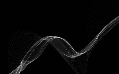 Parlayan soyut dalgalar ve soyut arkaplan ile koyu soyut arkaplan