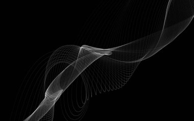 Parlayan soyut dalgalar ve soyut arkaplan ile koyu soyut arkaplan