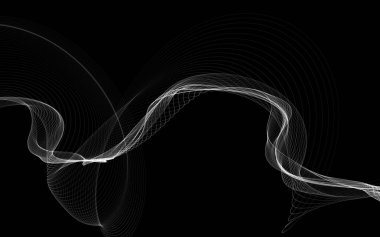 Parlayan soyut dalgalar ve soyut arkaplan ile koyu soyut arkaplan