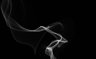 Parlayan soyut dalgalar ve soyut arkaplan ile koyu soyut arkaplan