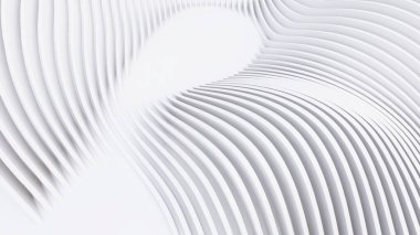 Soyut Eğri Şekiller. Beyaz Dairesel Arkaplan. Soyut arkaplan. 3d illüstrasyon