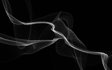 Parlayan soyut dalgalar ve soyut arkaplan ile koyu soyut arkaplan