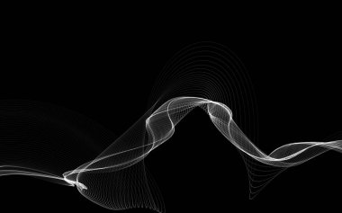 Parlayan soyut dalgalar ve soyut arkaplan ile koyu soyut arkaplan