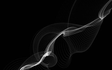 Parlayan soyut dalgalar ve soyut arkaplan ile koyu soyut arkaplan