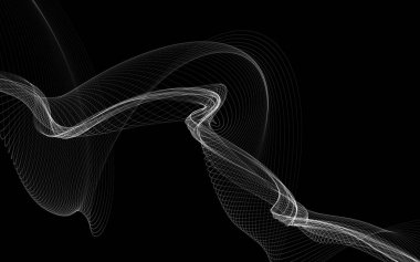 Parlayan soyut dalgalar ve soyut arkaplan ile koyu soyut arkaplan