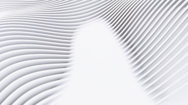 Soyut Eğri Şekiller. Beyaz Dairesel Arkaplan. Soyut arkaplan. 3d illüstrasyon