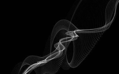 Parlayan soyut dalgalar ve soyut arkaplan ile koyu soyut arkaplan