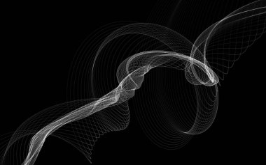 Parlayan soyut dalgalar ve soyut arkaplan ile koyu soyut arkaplan