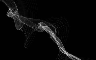 Parlayan soyut dalgalar ve soyut arkaplan ile koyu soyut arkaplan