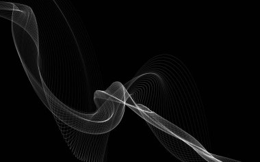 Parlayan soyut dalgalar ve soyut arkaplan ile koyu soyut arkaplan