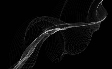 Parlayan soyut dalgalar ve soyut arkaplan ile koyu soyut arkaplan