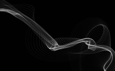 Parlayan soyut dalgalar ve soyut arkaplan ile koyu soyut arkaplan