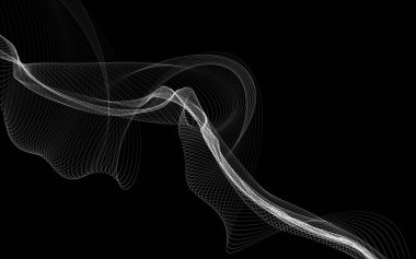 Parlayan soyut dalgalar ve soyut arkaplan ile koyu soyut arkaplan