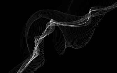 Parlayan soyut dalgalar ve soyut arkaplan ile koyu soyut arkaplan