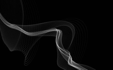 Parlayan soyut dalgalar ve soyut arkaplan ile koyu soyut arkaplan