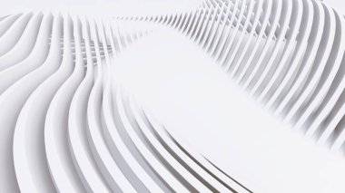 Soyut Eğri Şekiller. Beyaz Dairesel Arkaplan. Soyut arkaplan. 3d illüstrasyon