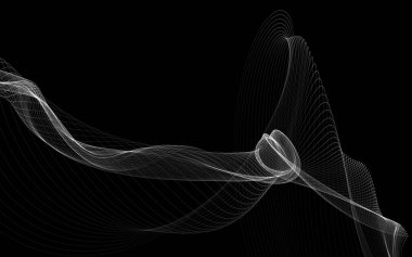 Parlayan soyut dalgalar ve soyut arkaplan ile koyu soyut arkaplan