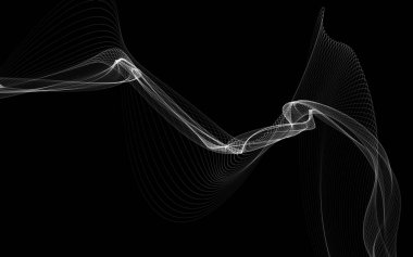 Parlayan soyut dalgalar ve soyut arkaplan ile koyu soyut arkaplan