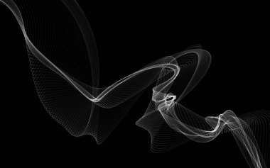 Parlayan soyut dalgalar ve soyut arkaplan ile koyu soyut arkaplan