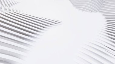 Soyut Eğri Şekiller. Beyaz Dairesel Arkaplan. Soyut arkaplan. 3d illüstrasyon