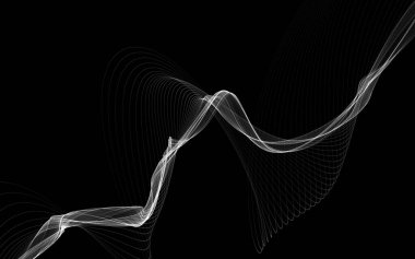 Parlayan soyut dalgalar ve soyut arkaplan ile koyu soyut arkaplan
