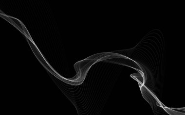 Parlayan soyut dalgalar ve soyut arkaplan ile koyu soyut arkaplan