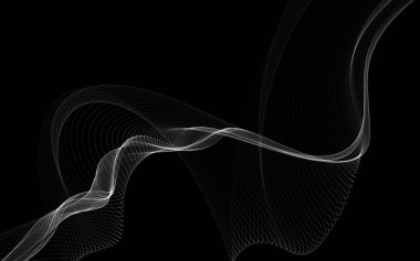 Parlayan soyut dalgalar ve soyut arkaplan ile koyu soyut arkaplan