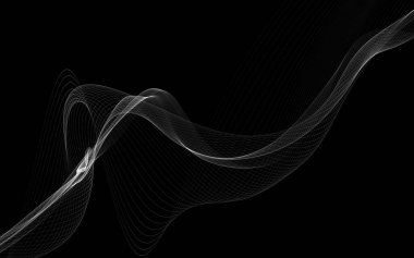 Parlayan soyut dalgalar ve soyut arkaplan ile koyu soyut arkaplan