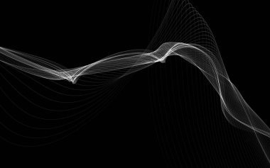 Parlayan soyut dalgalar ve soyut arkaplan ile koyu soyut arkaplan