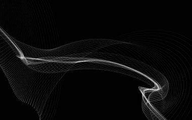 Parlayan soyut dalgalar ve soyut arkaplan ile koyu soyut arkaplan