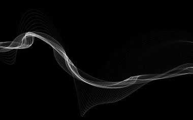 Parlayan soyut dalgalar ve soyut arkaplan ile koyu soyut arkaplan