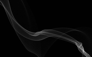 Parlayan soyut dalgalar ve soyut arkaplan ile koyu soyut arkaplan