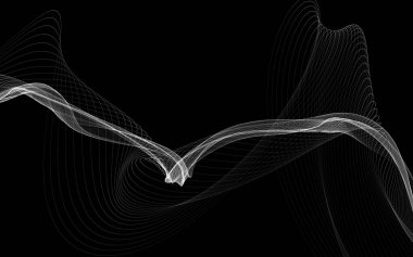 Parlayan soyut dalgalar ve soyut arkaplan ile koyu soyut arkaplan