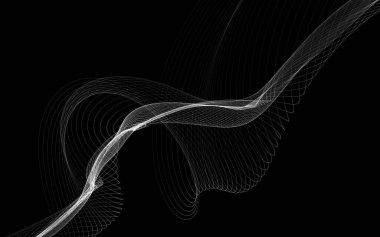 Parlayan soyut dalgalar ve soyut arkaplan ile koyu soyut arkaplan