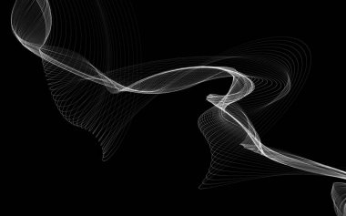 Parlayan soyut dalgalar ve soyut arkaplan ile koyu soyut arkaplan