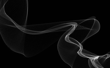 Parlayan soyut dalgalar ve soyut arkaplan ile koyu soyut arkaplan