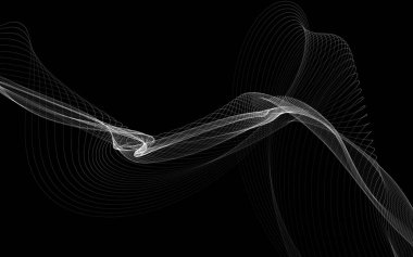 Parlayan soyut dalgalar ve soyut arkaplan ile koyu soyut arkaplan