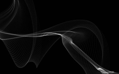 Parlayan soyut dalgalar ve soyut arkaplan ile koyu soyut arkaplan