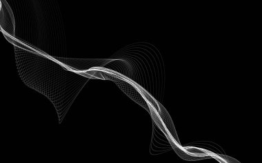 Parlayan soyut dalgalar ve soyut arkaplan ile koyu soyut arkaplan