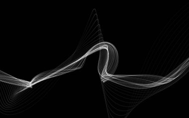 Parlayan soyut dalgalar ve soyut arkaplan ile koyu soyut arkaplan