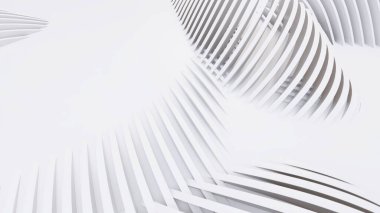 Soyut Eğri Şekiller. Beyaz Dairesel Arkaplan. Soyut arkaplan. 3d illüstrasyon