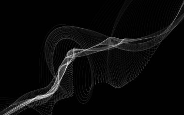 Parlayan soyut dalgalar ve soyut arkaplan ile koyu soyut arkaplan