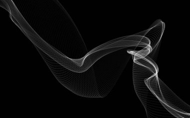 Parlayan soyut dalgalar ve soyut arkaplan ile koyu soyut arkaplan