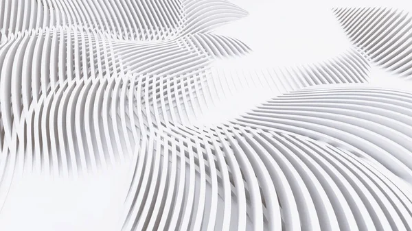 Soyut Eğri Şekiller. Beyaz Dairesel Arkaplan. Soyut arkaplan. 3d illüstrasyon