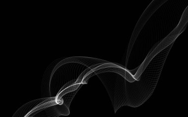 Parlayan soyut dalgalar ve soyut arkaplan ile koyu soyut arkaplan