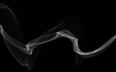 Parlayan soyut dalgalar ve soyut arkaplan ile koyu soyut arkaplan