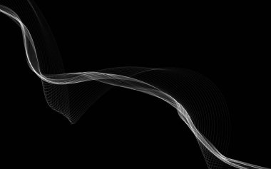 Parlayan soyut dalgalar ve soyut arkaplan ile koyu soyut arkaplan