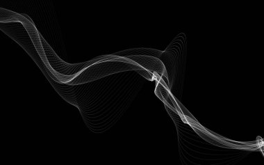 Parlayan soyut dalgalar ve soyut arkaplan ile koyu soyut arkaplan