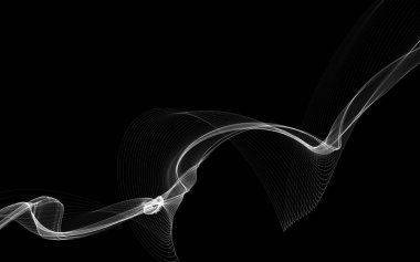 Parlayan soyut dalgalar ve soyut arkaplan ile koyu soyut arkaplan