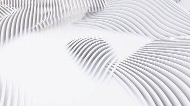 Soyut Eğri Şekiller. Beyaz Dairesel Arkaplan. Soyut arkaplan. 3d illüstrasyon